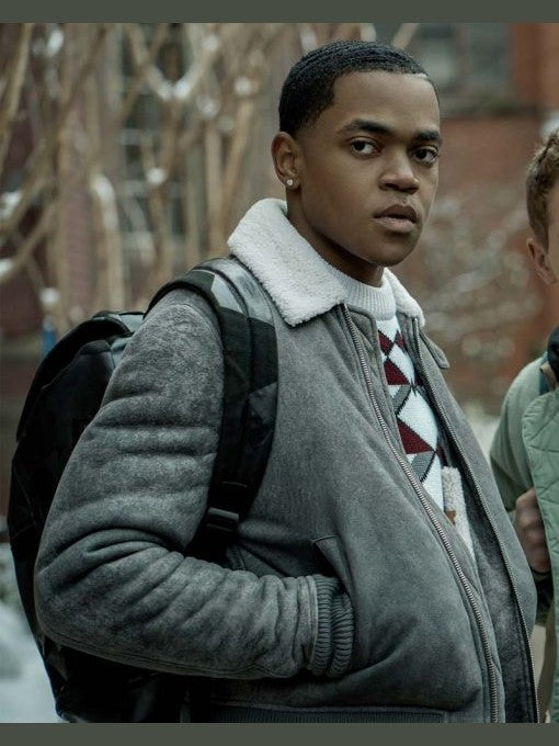 Tariq St Patrick Grey Shearling Jacket