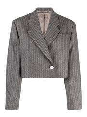 Black-ish Rainbow Johnson Gray Pinstripe Cropped Blazer