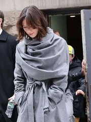 The Beauty Rebecca Hall Grey Coat