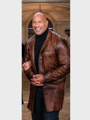 Dwayne Johnson Red Notice Leather Coat