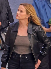 LA 2026 Reese Witherspoon Black Leather Jacket