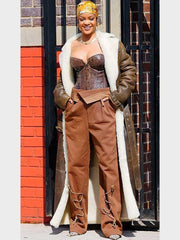 Rihanna Shearling Long Coat