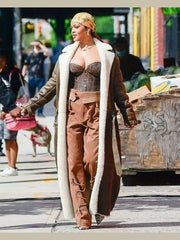 Rihanna Shearling Long Coat