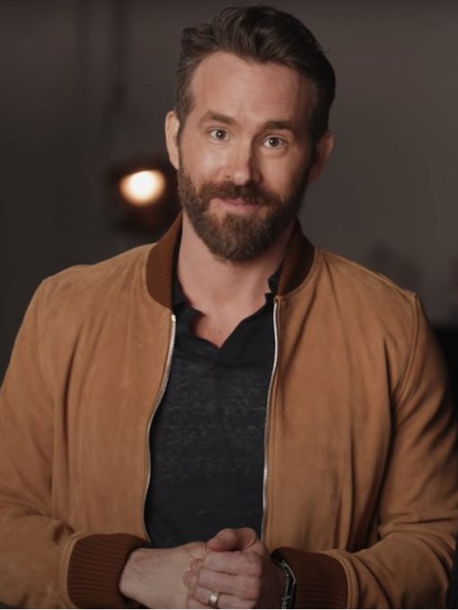 The Adam Project Ryan Reynolds Brown Bomber Jacket