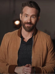 The Adam Project Ryan Reynolds Brown Bomber Jacket