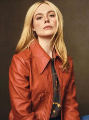 SXSW 2026 Elle Fanning Red Leather Jacket