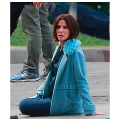 Bird Box Sandra Bullock Blue Coat