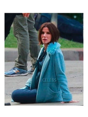 Bird Box Sandra Bullock Blue Coat
