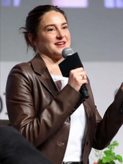 LA 2026 Shailene Woodley Brown Leather Coat