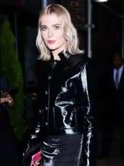 Lucy Boynton NYC Leather Jacket
