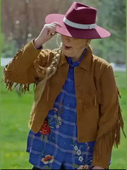 Finding Mr. Christmas S02 Melissa Peterson Fringe Jacket