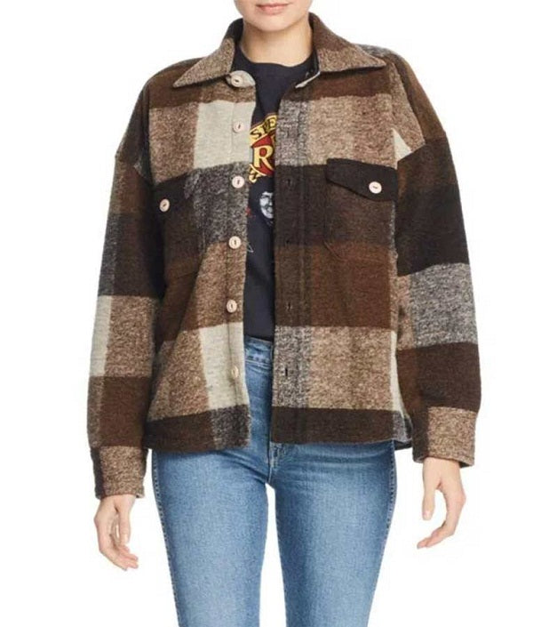 Emma Roberts Holidate Sloane Plaid Jacket