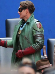 Vought Rising Soldier Boy Green Leather Coat
