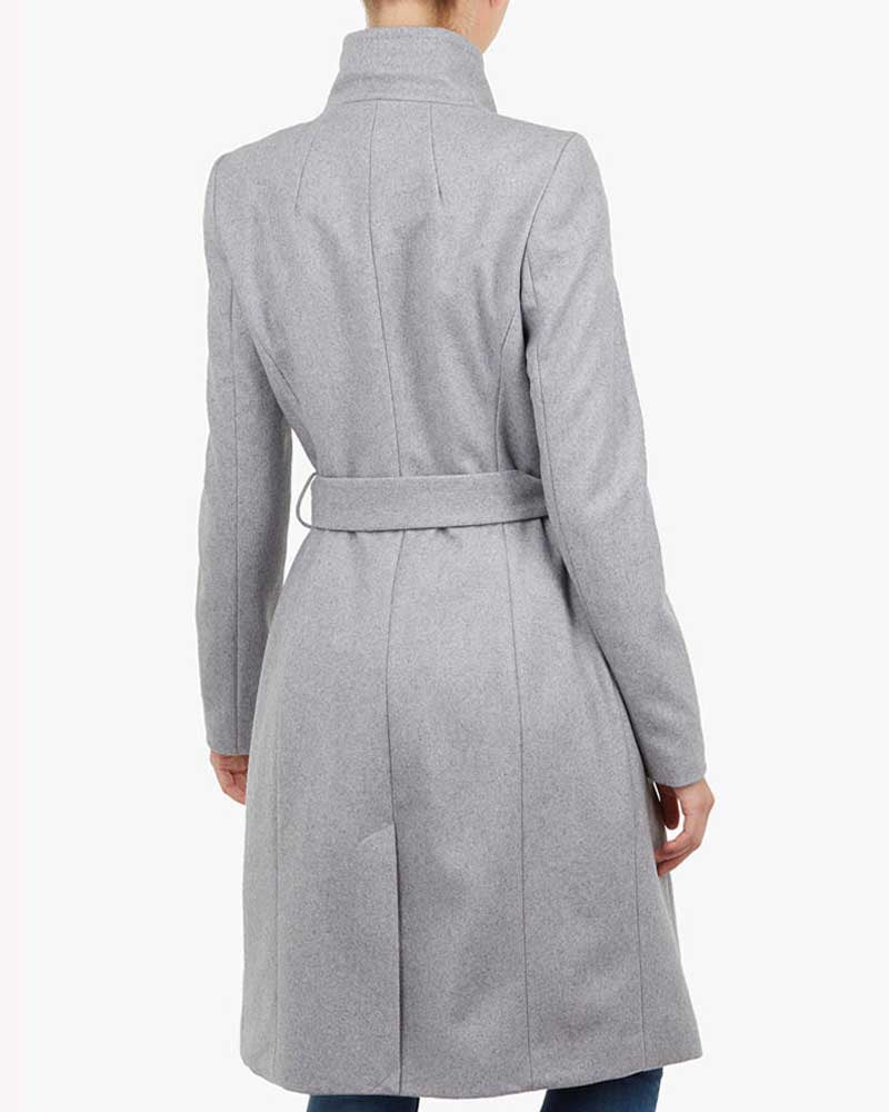 Spinning Out Mandy Davis Grey Wrap Coat