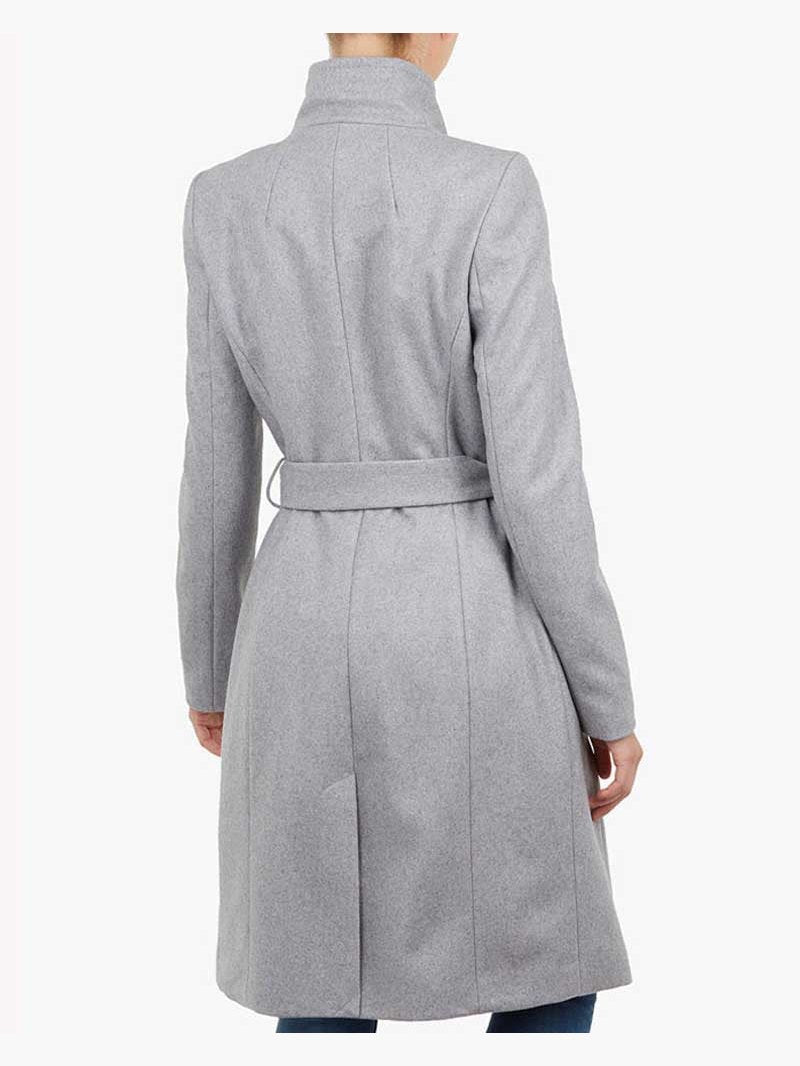 Spinning Out Mandy Davis Grey Wrap Coat