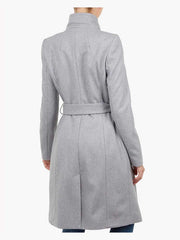 Spinning Out Mandy Davis Grey Wrap Coat