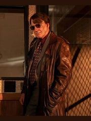 Steve Martin Only Murders in the Building Leather Brown Coat