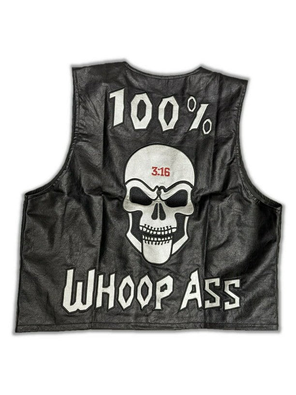 WWE Stone Cold Steve Austin 3:16 Skull Leather Vest