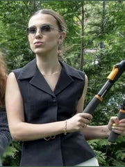 Stranger Things Millie Bobby Black Vest