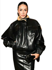 NYFW 2026 Tamara Kalinic Black Leather Jacket