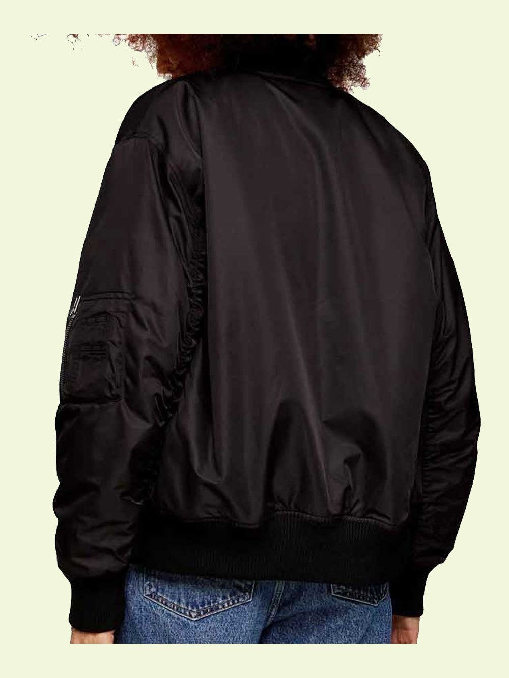 Ted Lasso Juno Temple Black Cotton Bomber Jacket