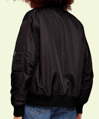 Ted Lasso Juno Temple Black Cotton Bomber Jacket