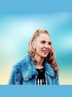 Ted Lasso Keeley Jones Blue Faux Fur Jacket