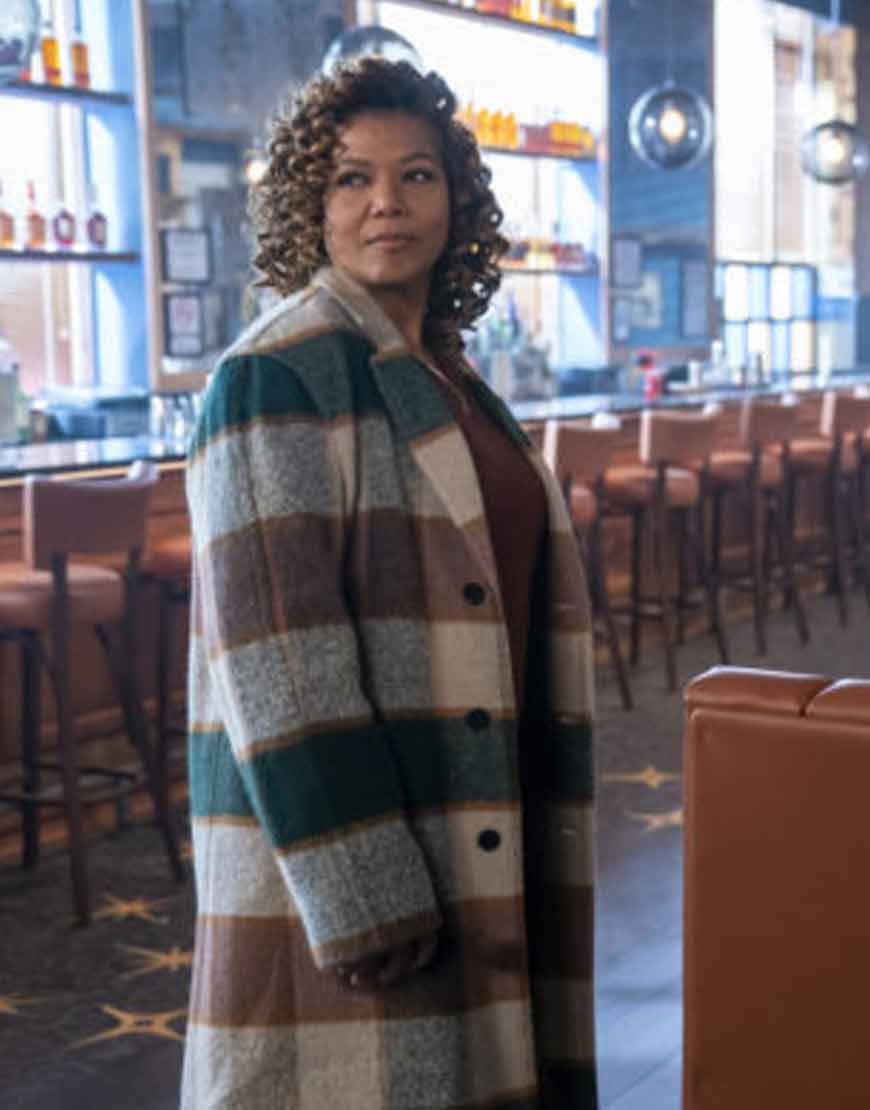 The Equalizer 2021 Queen Latifah Checked Coat
