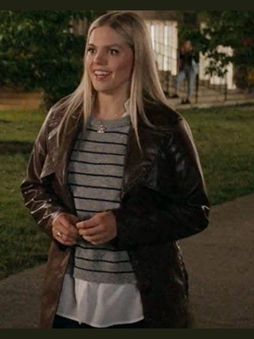 The Sex Lives of College Girls Reneé Rapp Brown Leather Coat