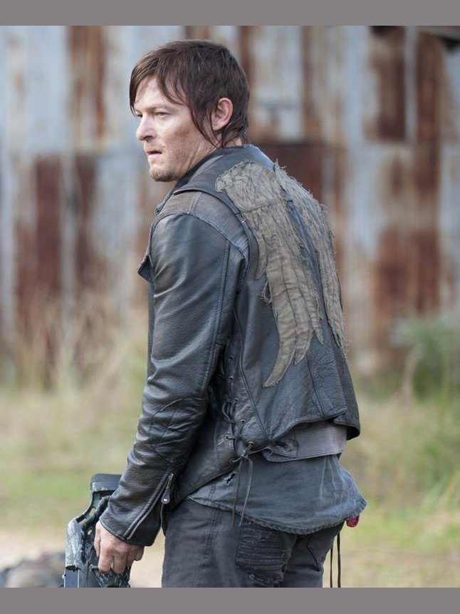 Walking Dead Daryl Dixon Black Leather Vest