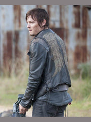 Walking Dead Daryl Dixon Black Leather Vest