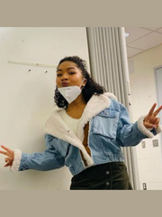 The Equalizer 2021 Laya DeLeon Hayes Fur Denim Jacket