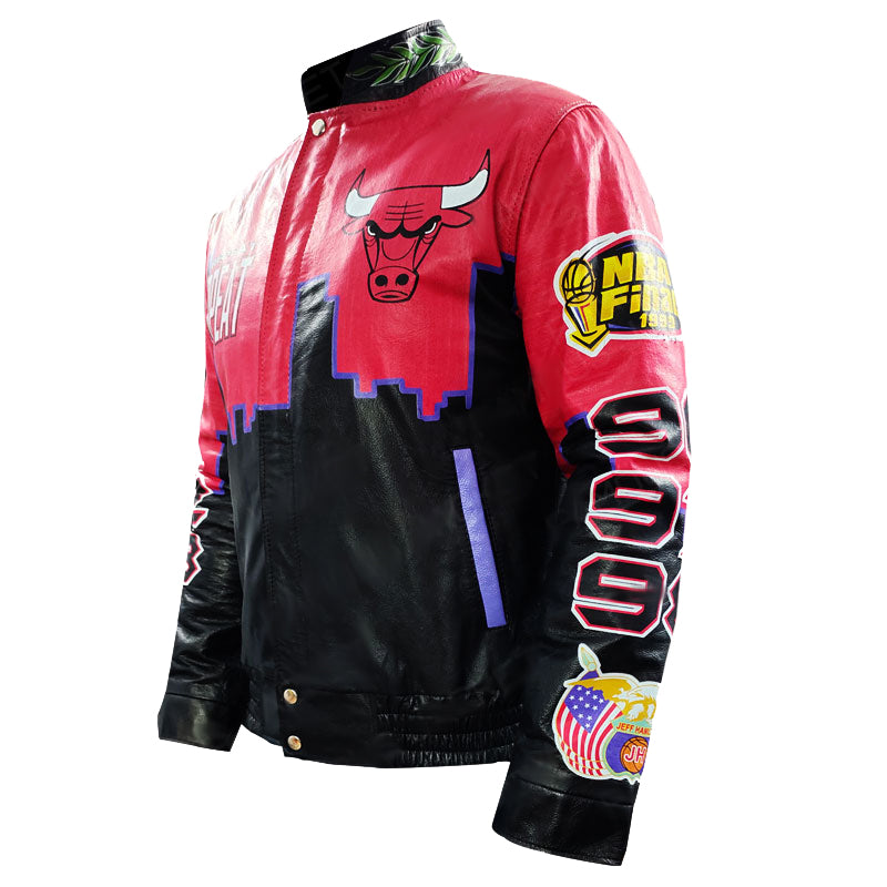 Three Peat Jeff Chicago Bulls Leather Jacket