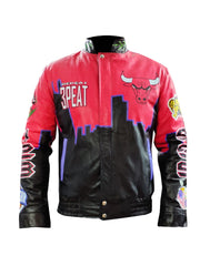 Three Peat Jeff Chicago Bulls Leather Jacket