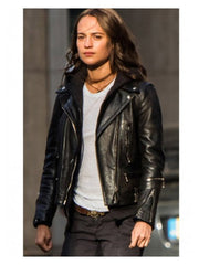 Tomb Raider Alicia Vikander Black Leather Jacket
