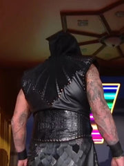 The Undertaker Wwe Raw Black Leather Vest Coat