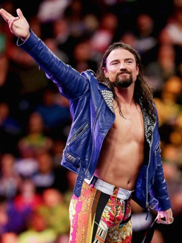 WWE Brian Kendrick Blue Leather Jacket