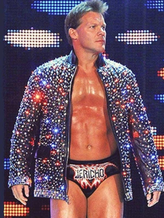 WWE Chris Jericho Sparkle Light Up Leather Jacket