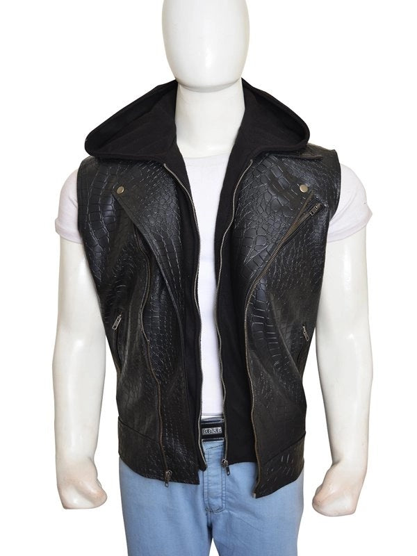 WWE AJ Styles Hooded Leather Vest