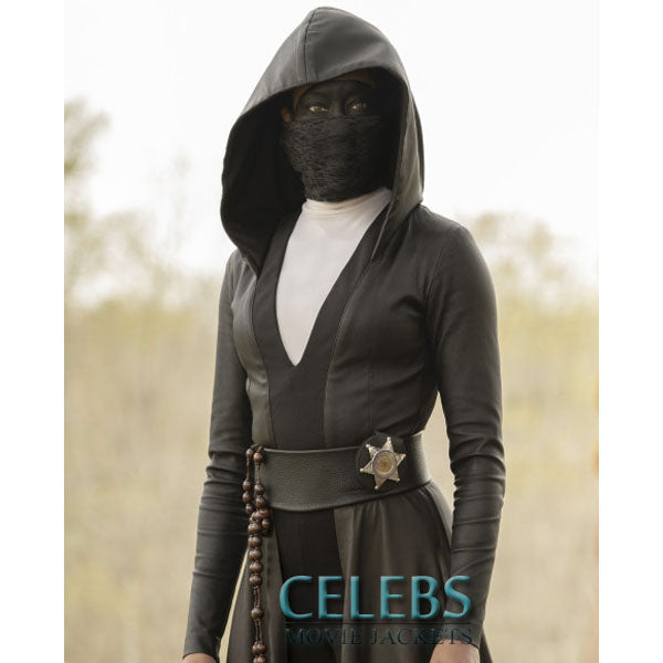 Watchmen Regina King Leather Hooded Coat