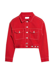Womens Red Denim Jacket