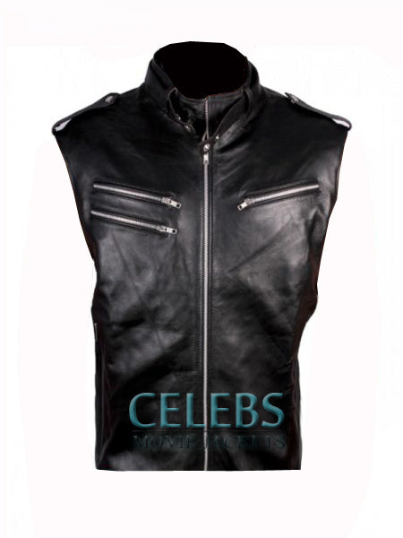 WWE Wrestler Dave Bautista Black Leather Vest