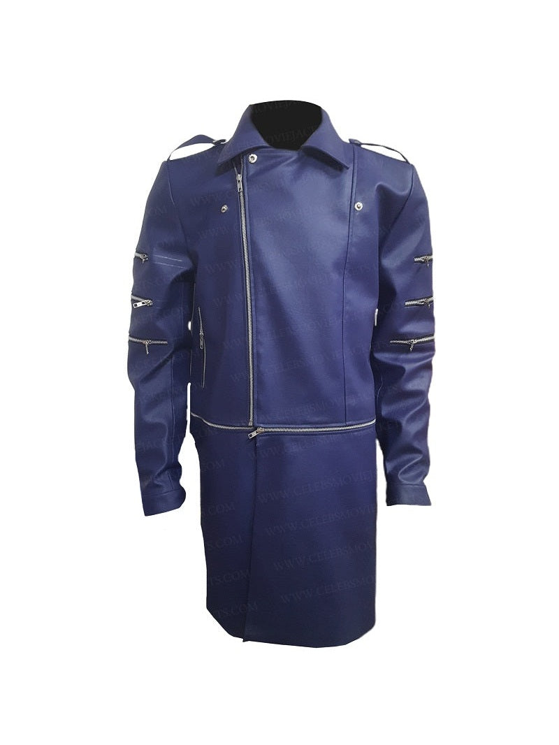 Adam Lambert Purple Leather Coat