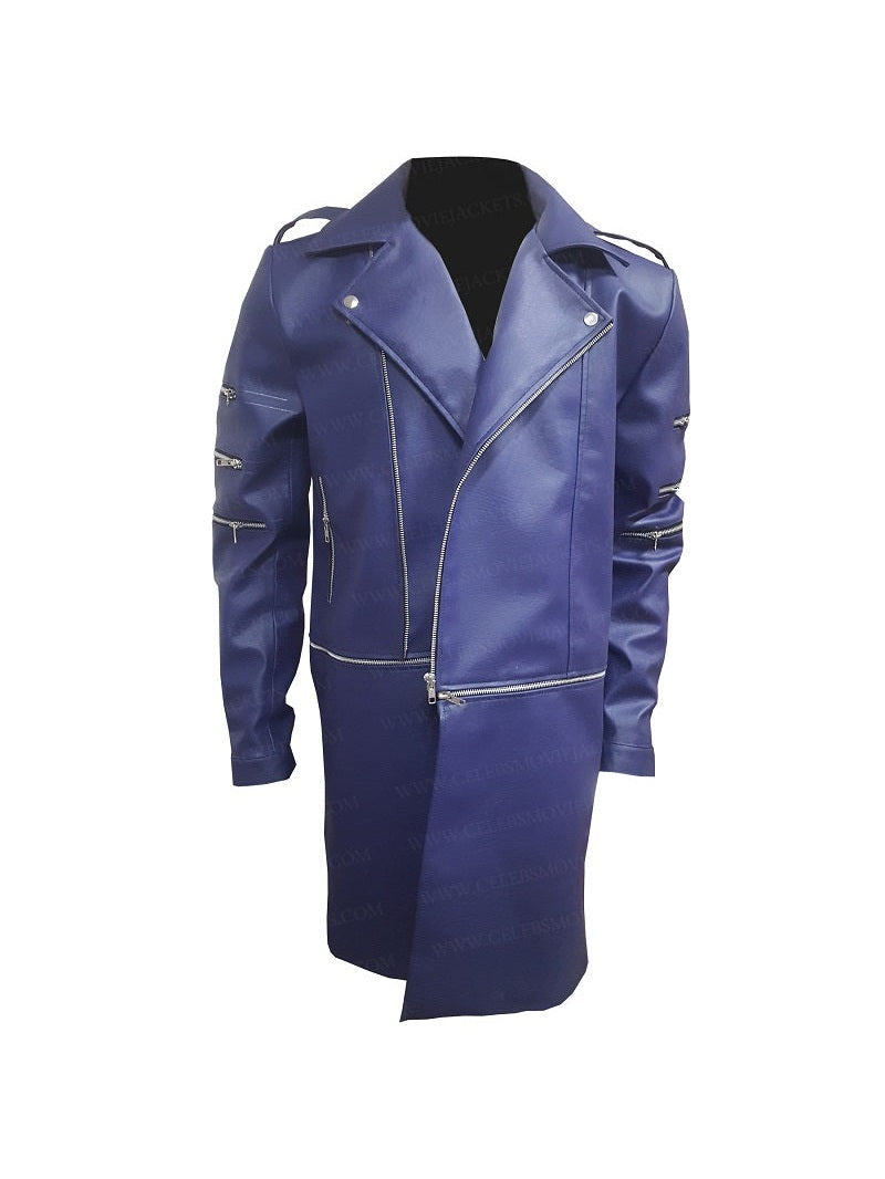 Adam Lambert Purple Leather Coat