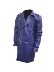Adam Lambert Purple Leather Coat