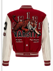 Amiri Red Letterman Varsity Jacket