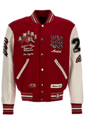 Amiri Red Letterman Varsity Jacket