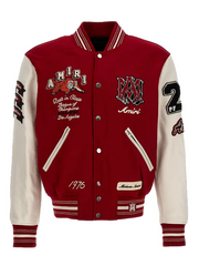Amiri Red Letterman Varsity Jacket