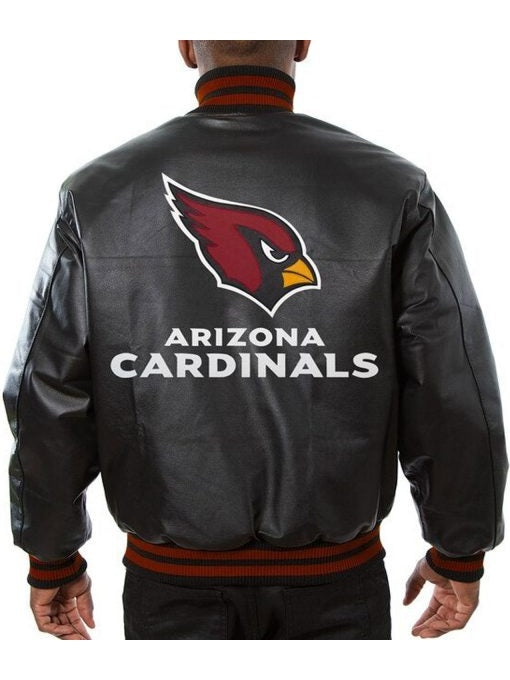 Arizona Cardinals Varsity Black Leather Jacket