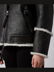 Aviator Black And White Shearling Jacket